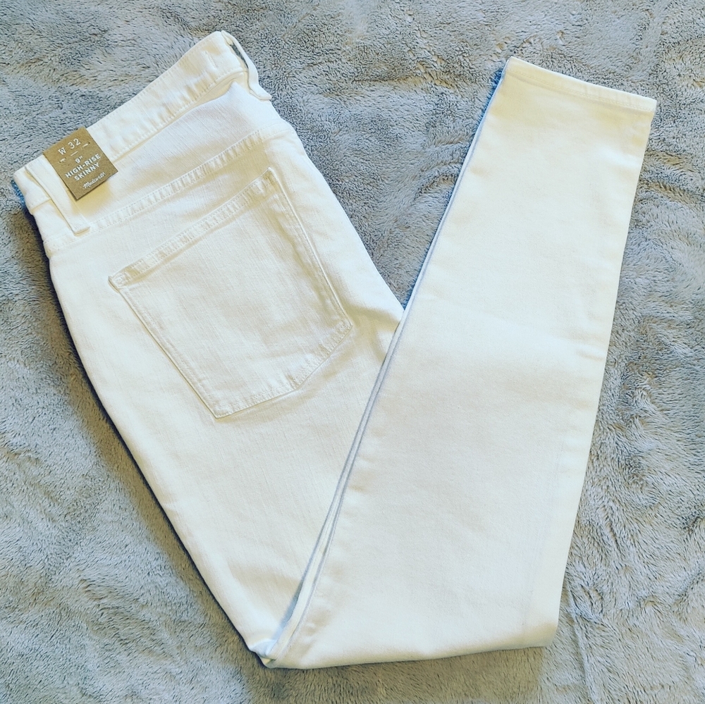 NWT Madewell white skinny jeans